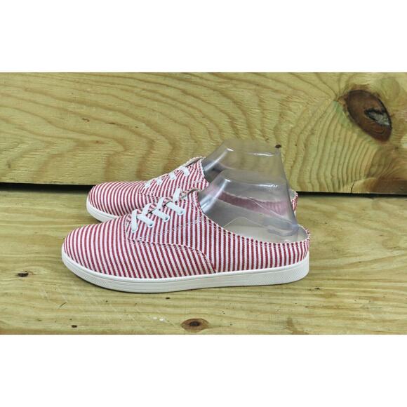 New Spenco Shoes Womens 10B Red Striped Santa Rosa Orthotic Sneakers - Picture 1 of 6